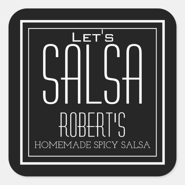 "Let's Salsa" Personalized Homemade Salsa Label (Front)