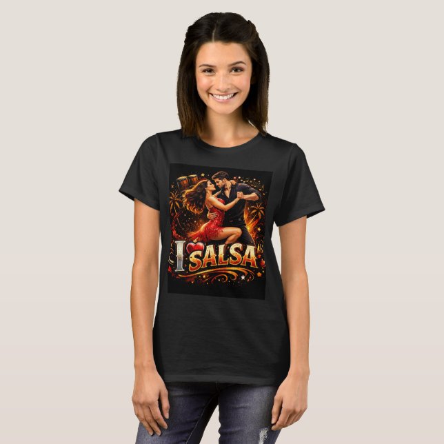 Let's Salsa T-Shirt latin dancing (Front Full)