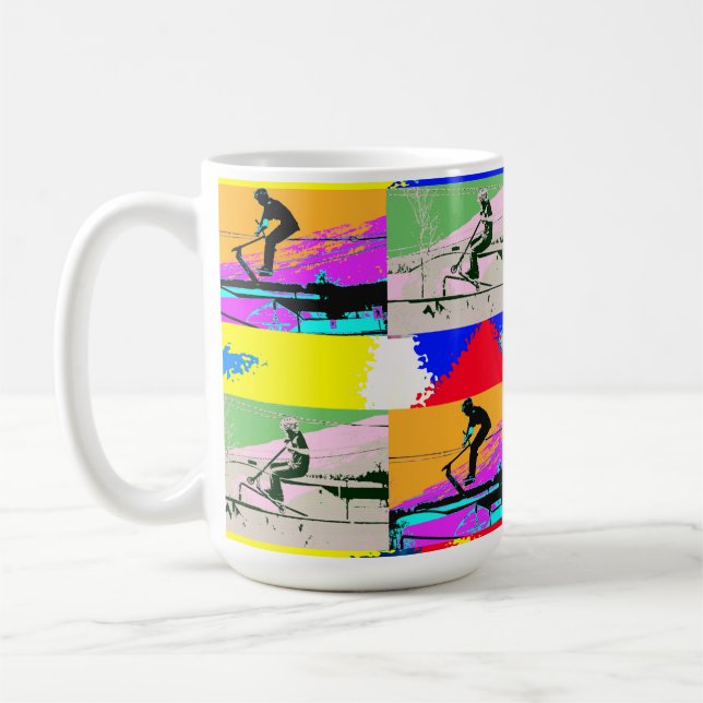 Lets Scoot - Stunt Scooter Rider Coffee Mug (Left)