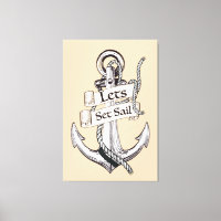 lets set sail vintage nautical poster