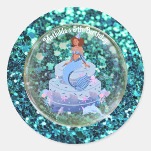 Let's Shell-ebrate! mermaid theme Classic Round Sticker