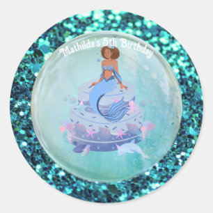 Let's Shell-ebrate! mermaid theme Classic Round Sticker
