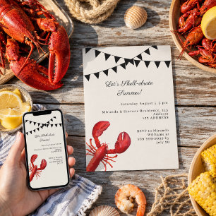 Let's shell-ebrate summer party sand coastal invitation
