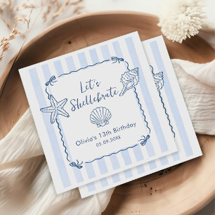 Let's Shellebrate Seashell Birthday Napkin