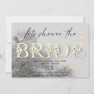 Let's Shower The Bride Floral Bridal Shower Invita Invitation