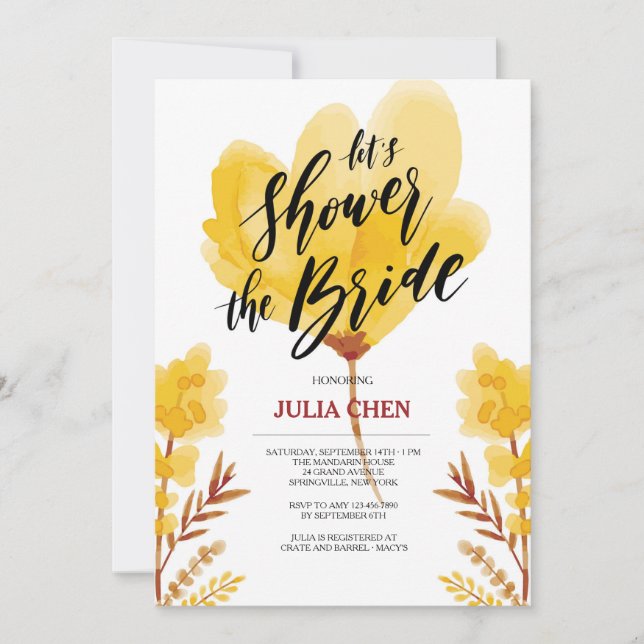 Let's Shower the Bride Invitation (Front)