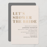 Let's Shower The Bride Taupe & Gold Bridal Shower