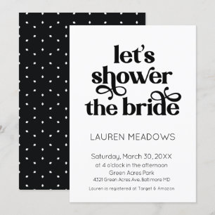 Let's Shower The Bride Typography Invitation
