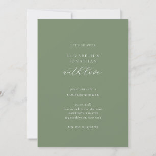 Let's Shower Them Sage Green Couple Shower Invitation