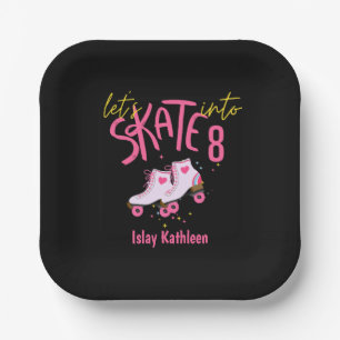 Let's Skate Into Eight Birthday Paper Plate