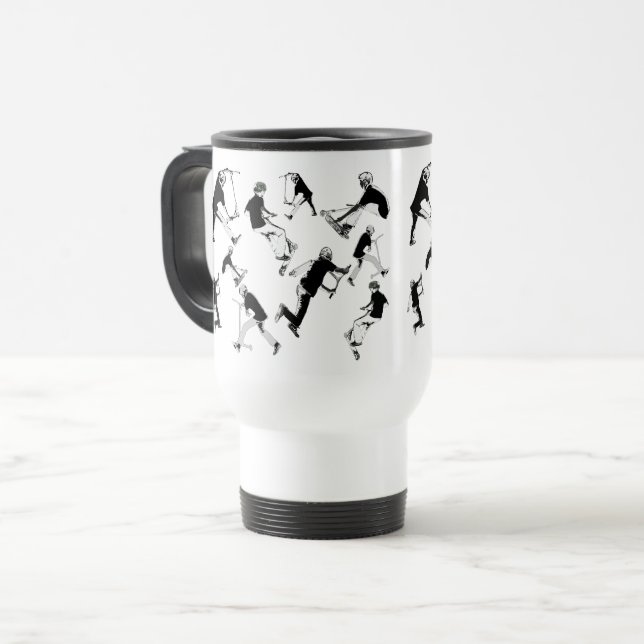 Let's Skate! - Stunt Scooter Fun Travel Mug (Front Left)