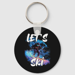 Lets Ski Downhill Skiing Gear Winter Sport Skier G Keychain