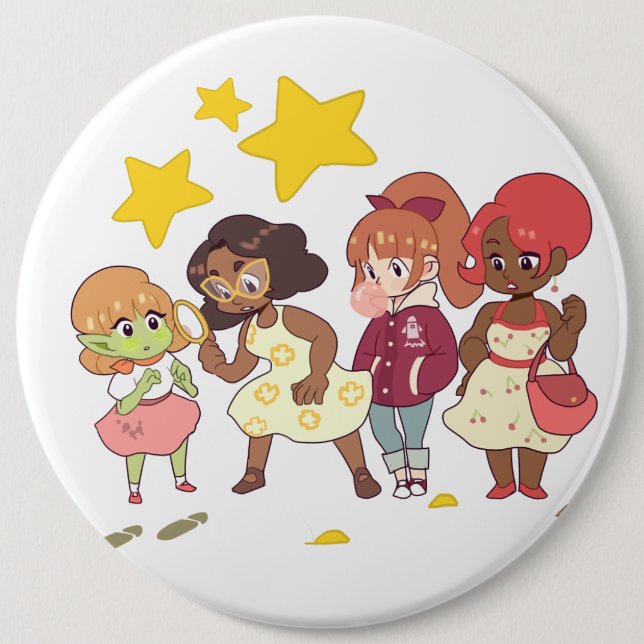 Let's Solve The Mystery 6 Inch Round Button (Front)