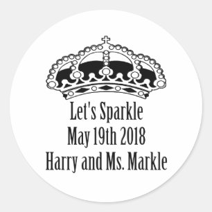 Let's Sparkle Harry & Meghan, May 19th 2018 Classic Round Sticker