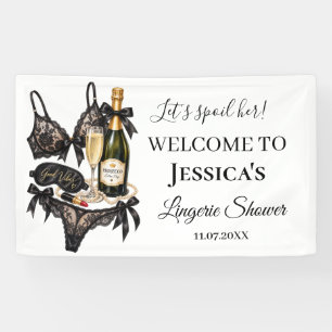 Let's Spoil Her Bra Lace Lingerie Bridal Shower Banner