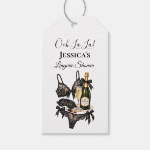Let's Spoil Her Bra Lace Lingerie Bridal Shower  Gift Tags