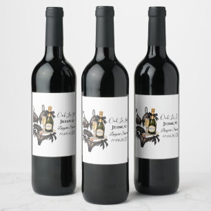 Let's Spoil Her Bra Lace Lingerie Bridal Shower Wine Label