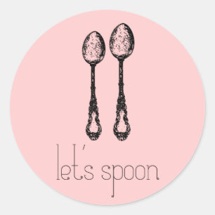 let's spoon classic round sticker