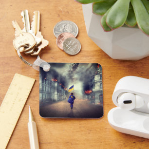 Let's stay free UKRAINE  Keychain