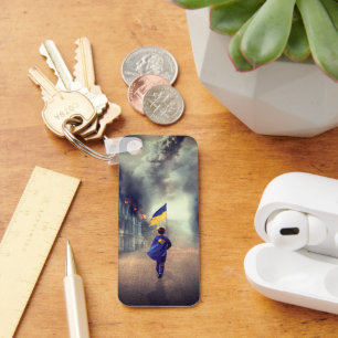 Let's stay free UKRAINE  Keychain