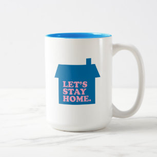 Let's Stay Home Blue Two-Tone Coffee Mug