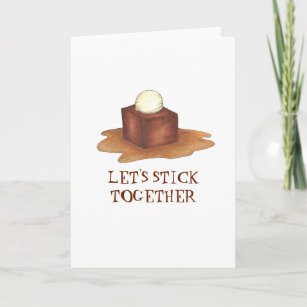 Let's Stick Together British Sticky Toffee Pudding Holiday Card