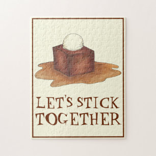 Let's Stick Together British Sticky Toffee Pudding Jigsaw Puzzle