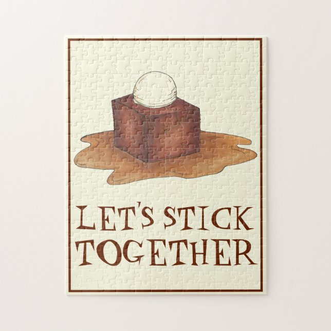 Let's Stick Together British Sticky Toffee Pudding Jigsaw Puzzle (Vertical)