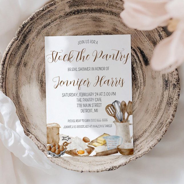 Let's Stock the Pantry Kitchen Theme Bridal Shower Invitation (Creator Uploaded)