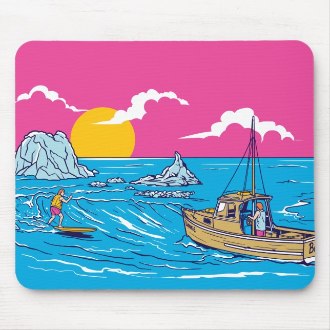 Let's Surf Mouse Pad (Front)