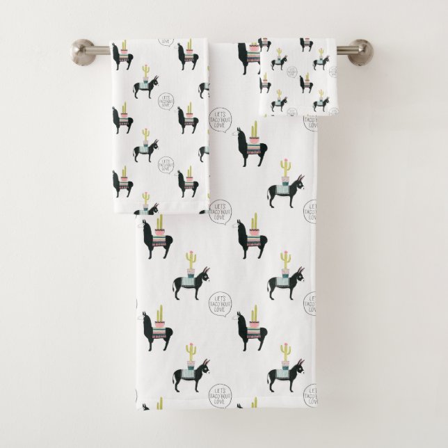 Let's Taco About Love Bath Towel Set (Insitu)