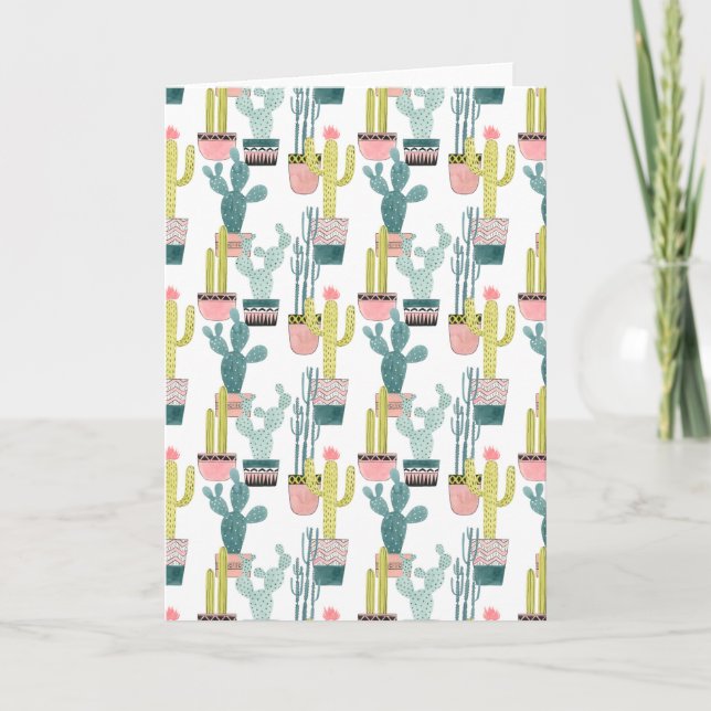 Let's Taco About Love | Cactus Pattern Card (Front)