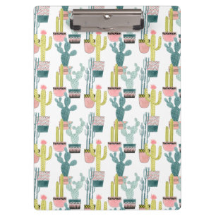 Let's Taco About Love Cactus Pattern Clipboard