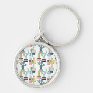 Let's Taco About Love   Cactus Pattern Keychain