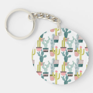 Let's Taco About Love   Cactus Pattern Keychain