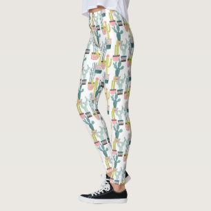 Let's Taco About Love   Cactus Pattern Leggings