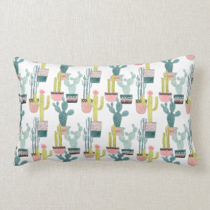 Let's Taco About Love   Cactus Pattern Lumbar Pillow