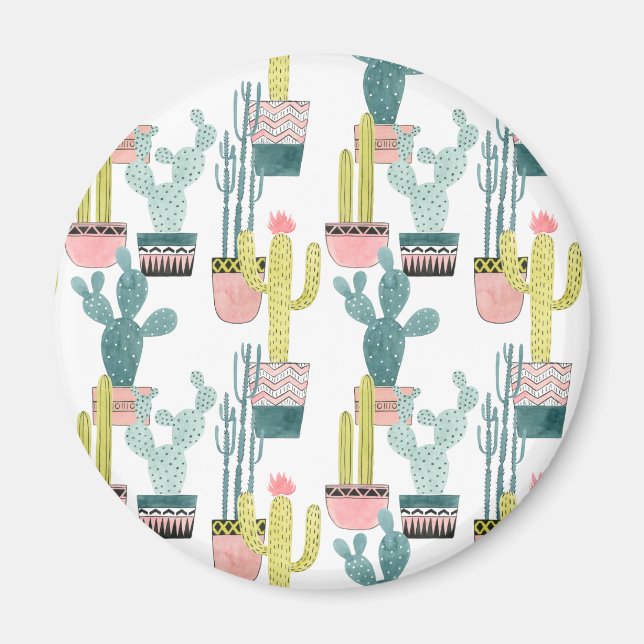 Let's Taco About Love | Cactus Pattern Magnet (Front)