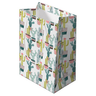 Let's Taco About Love Cactus Pattern Medium Gift Bag