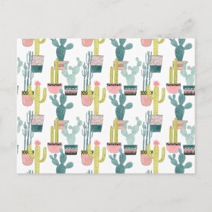 Let's Taco About Love   Cactus Pattern Postcard
