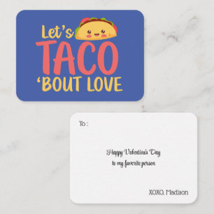 Let's Taco About Love Funny Cute Valentine's Day Card