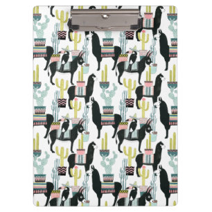 Let's Taco About Love Llama & Donkey Pattern Clipboard