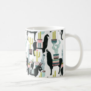 Let's Taco About Love   Llama & Donkey Pattern Coffee Mug