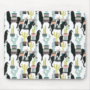 Let's Taco About Love   Llama & Donkey Pattern Mouse Pad