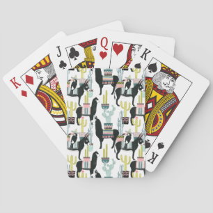 Let's Taco About Love Llama & Donkey Pattern Playing Cards