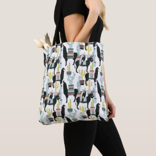 Let's Taco About Love   Llama & Donkey Pattern Tote Bag