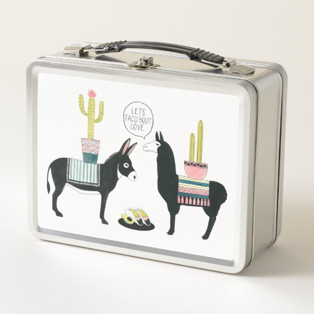 Let's Taco About Love Metal Lunch Box (Front)