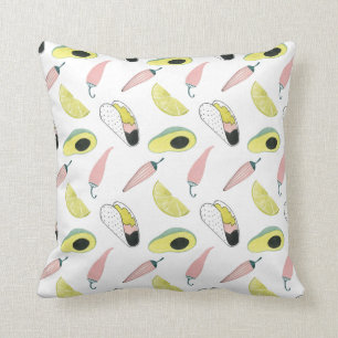 Let's Taco About Love   Taco Element Circle Throw Pillow