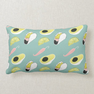 Let's Taco About Love   Taco Element Pattern Lumbar Pillow