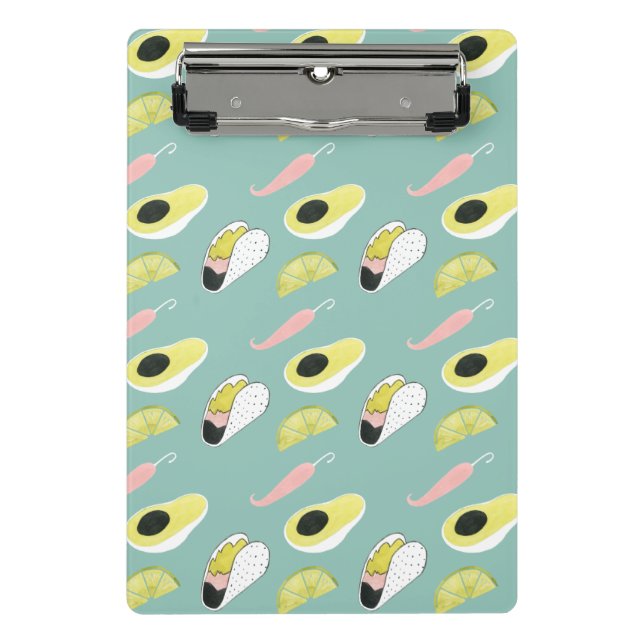 Let's Taco About Love | Taco Element Pattern Mini Clipboard (Front)